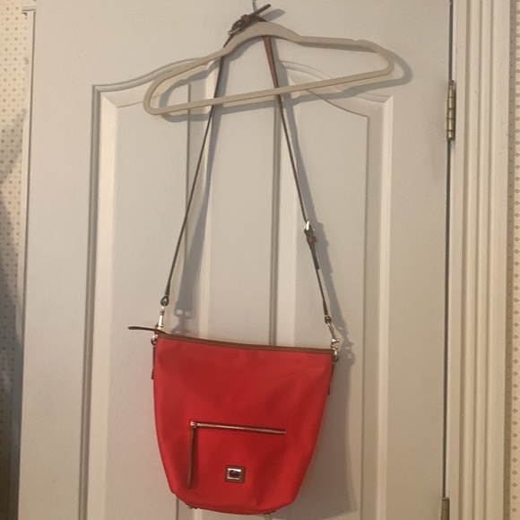 Dooney & Bourke nylon red hobo crossbody purse - Picture 2 of 5